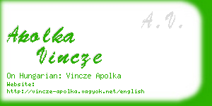 apolka vincze business card
